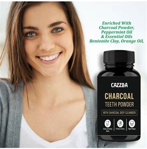 CAZZBA Natural Teeth Whitining Powder With Activated Charcoal Powder ...