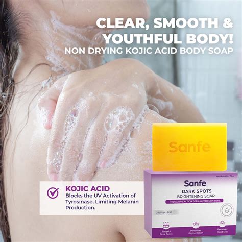 Sanfe Kojic Acid Soap for Dark Spots & Pigmentation - Pack of 3