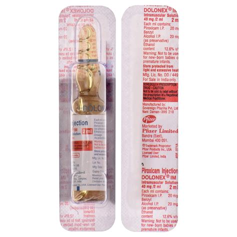 Dolonex IM 40mg/2ml - Ampoule of 2 ml Injection : Amazon.in: Health ...