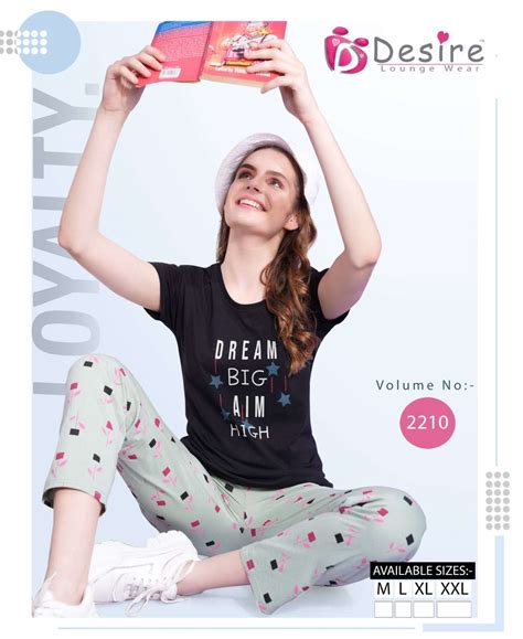 DESIRE VOL NO 2210 FANCY PRINTED NIGHT WEAR T SHIRT AND PANT SET AT ...