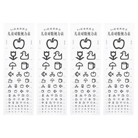 Buy LUOZZY 4pcs Eye Test Chart for Kids Fruit Animal Visual Testing ...