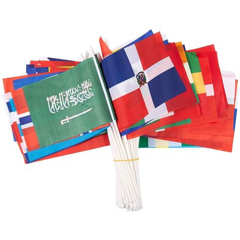 Buy 72 International Country Stick Flags, 5.2”x7.5” Handheld Decoration ...