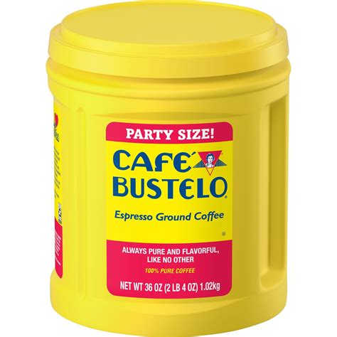 Cafe Bustelo Espresso Ground Coffee, Dark Roast, 36-Oz Canister, High ...