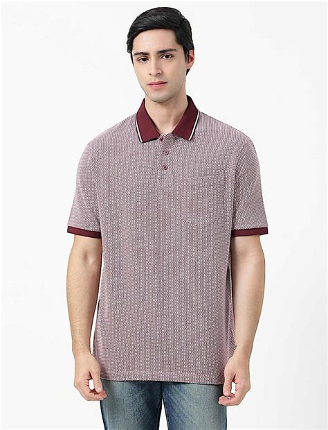 Buy Pure Cotton Self Design Polo Neck T-Shirt at Marks & Spencer