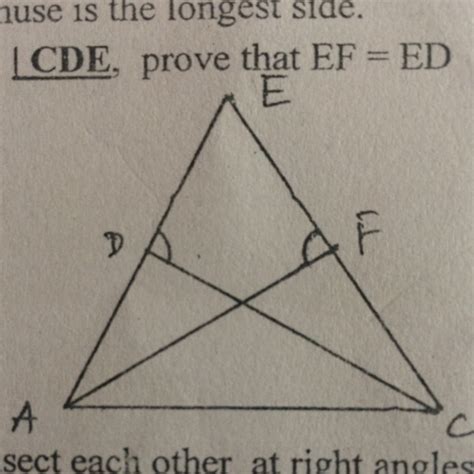 In the given figure AF=ED. And angle AFE=angle CDE. Prove that EF= ED ...