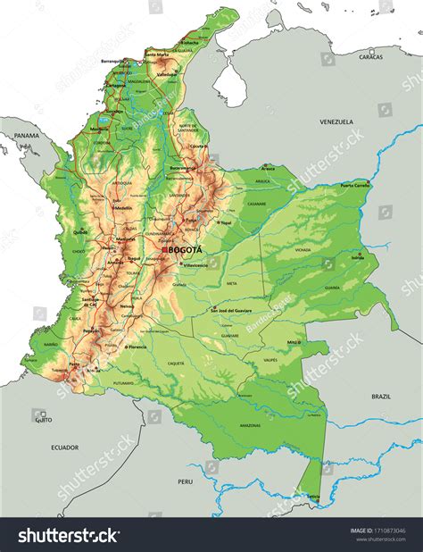 Geographical Map Of Colombia
