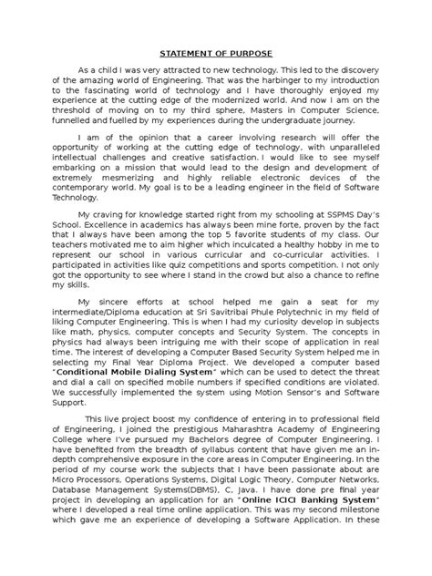 Image result for Statement of Purpose Computer Engineering