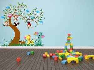 Sticker Hub 60 cm "Jungle Animals" Decorative wall sticker size -60cm x ...