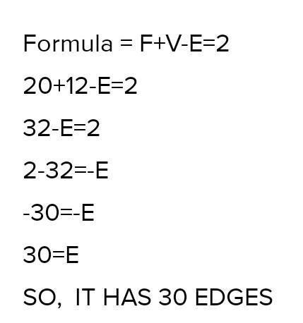 Using euler's formula find the number of edges in a polyhedron if the ...