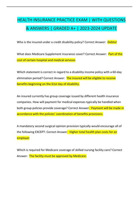 Image result for Health Insurance License Exam Questions