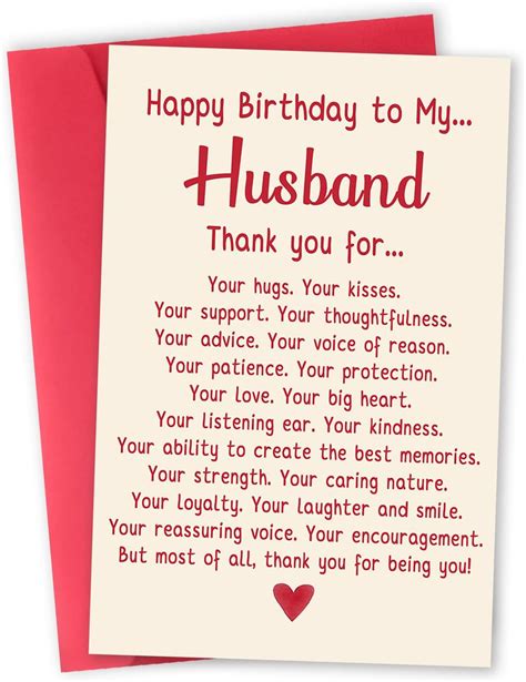 Amazon.com : Romantic Birthday Card Gift for Husband, Unique Husband ...