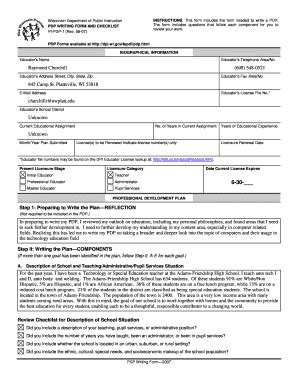 Fillable Online uwplatt Mock Professional Development Plan - University ...