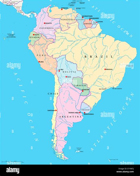 Maps Of South America With Lakes And River Maps For Practice South