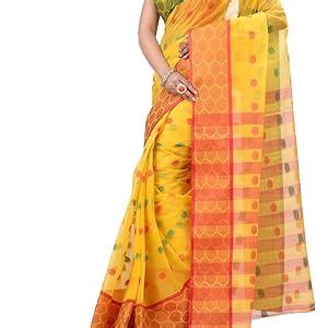 Buy dB DESH BIDESH Women`s Pure Handloom Tant Cotton Sarees for women ...