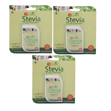 Buy SO SWEET STEVIA (100) TABLETS DISPENSER - SUGAR FREE (PACK OF 3 ...