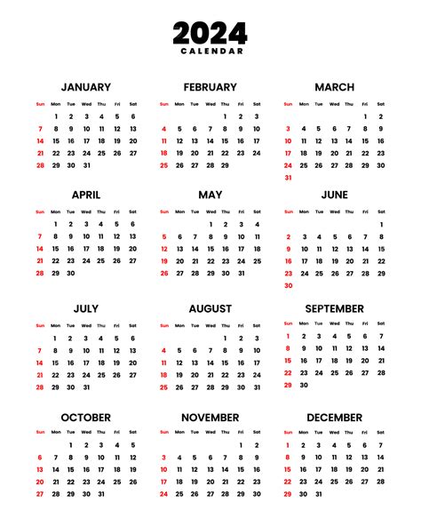 Kalender 2024 Vektor, Kalender, 2024, Kalender Transparan PNG dan ...