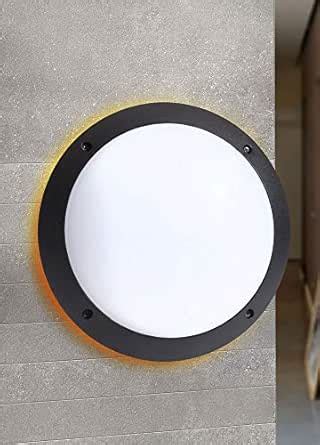 Lucia (Clear Backlit) E27 Black IP66 Outdoor Wall/Ceiling LED Surface ...