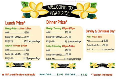 Online Menu of Paradise Buffet Restaurant, Montebello, California ...