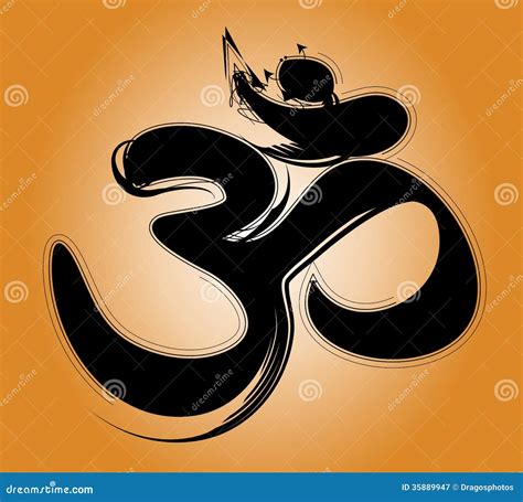 Aum Om Sacred Hindu Symbol stock vector. Illustration of brand - 35889947