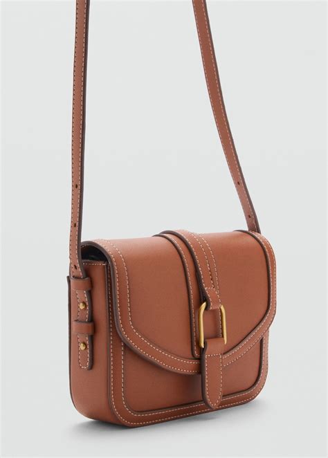 Leather-effect shoulder bag with buckle - Women | MANGO Kosovo