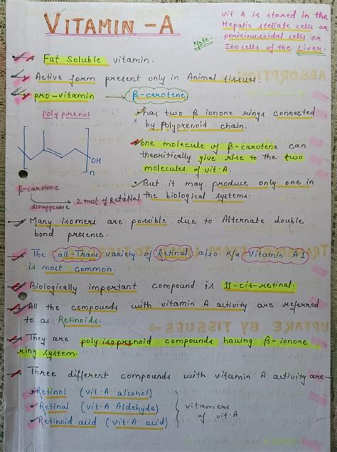 Vitamin B complex - Subject- MBBS handwritten notes Written language ...