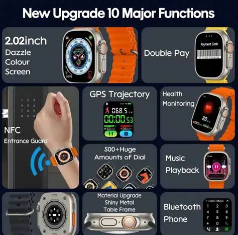 ساعة hk8 pro max لون اسود بشاشة اموليد تدعم البلوتوث