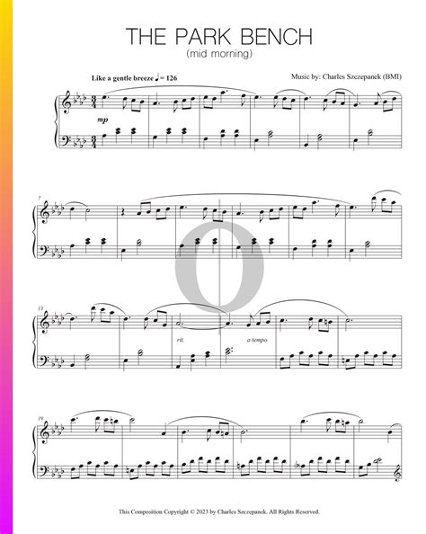 The Park Bench (mid morning) (Charles Szczepanek) Piano Sheet Music - OKTAV