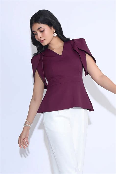 Buy Tulip Sleeve Peplum Top Online | Flattering & Feminine at SizeYOU ...