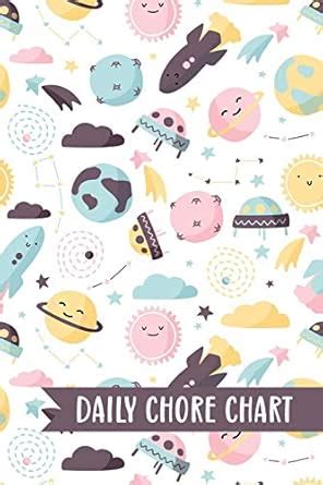 Buy Daily Chore Chart: Girly Space Pattern Kids Weekly Checklist Task ...