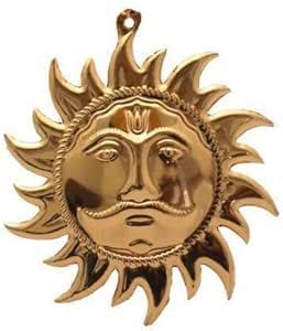 Buy Wiffo Hindu Idol God Sun Metal Wall Hanging Sculpture Lord Surya ...