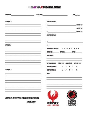 Brazilian Jiu-Jitsu Training Journal - Blank Fillable Template | Fill ...
