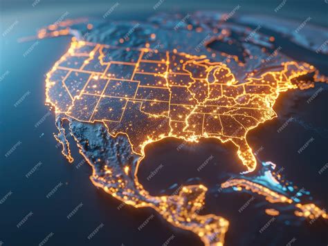 Premium Photo | Photo of United States Map Earth at Night and the ...