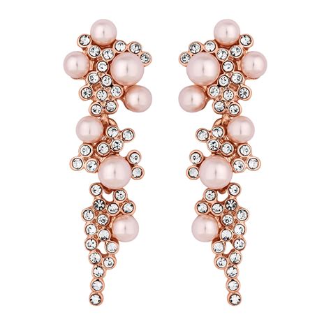 Jon Richard Rose Gold Plated Blush Pink Pearl Cluster Drop Earring ...