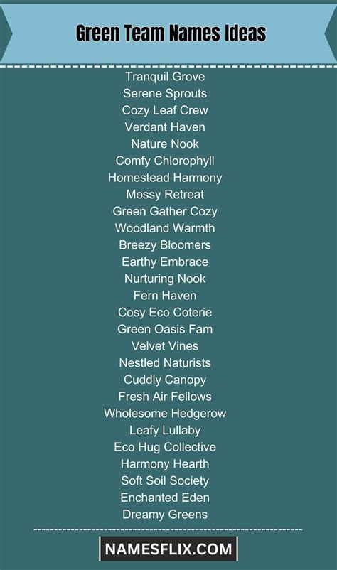 Inspiring Green Team Names for a Sustainable Future