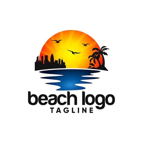 Strand Logo Vektor Vorlage | Premium Vektor