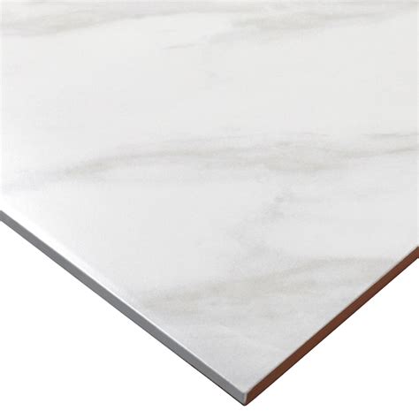 Style Selections Bianco Carrara 12-in x 24-in Glazed Ceramic Marble ...