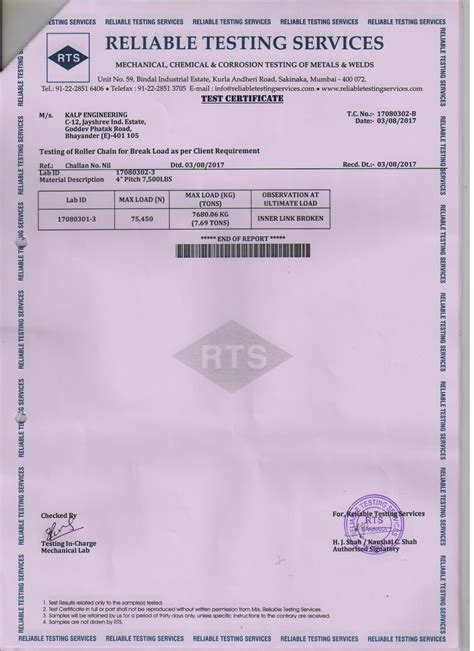 Kalp Engineering Industrial Chains Product Documents - KalpChain.in