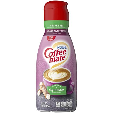 Coffee mate Zero Sugar Italian Sweet Creme Liquid Coffee Creamer 32 oz ...