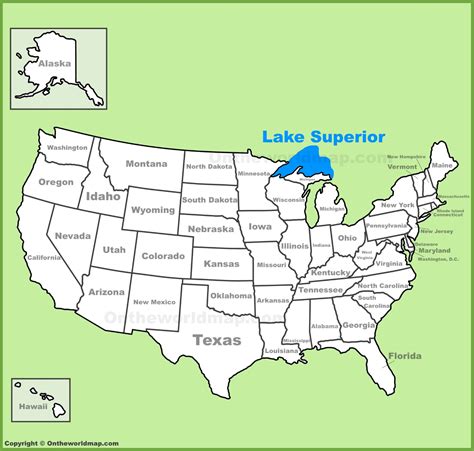 Lake Superior location on the U.S. Map