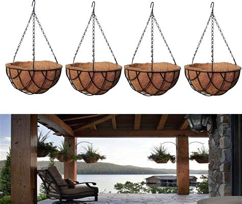 Amazon.com: Vaguelly 2Pcs 10.6in Cone Hanging Basket Planters Ratten ...