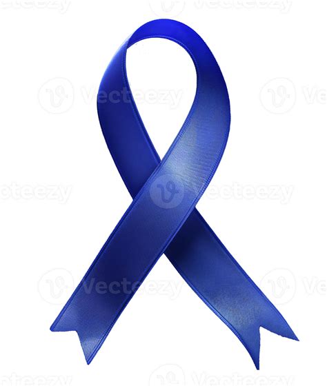AI generated Colorectal Cancer Awareness. Blue ribbon symbol isolated ...
