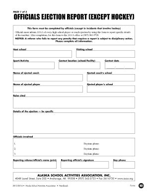Fillable Online asaa OFFICIALS EJECTION REPORT (EXCEPT HOCKEY) - asaa ...