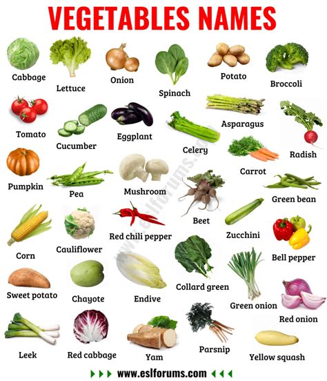 Names of Vegetables in English - ESL Forums