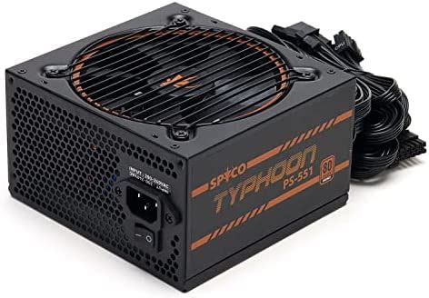 SPYCO Typhoon PS-551, Gaming PSU 550, 80 PLUS Bronze, Non Modular, Low ...