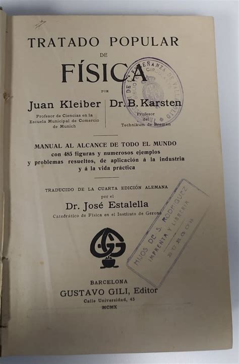 Tratado popular de física. – Librería La Leona