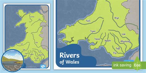 Welsh Rivers Map - Rivers in Wales - Twinkl