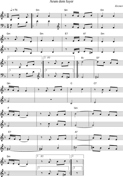 Arum dem fayer on folk tune finder