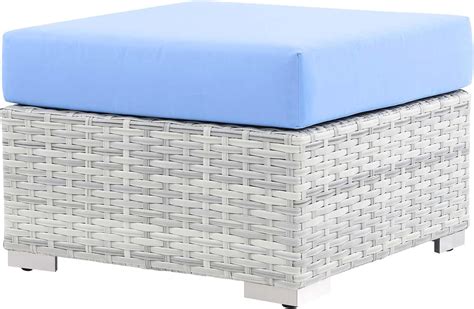 Buy Lounge Chair Ottoman, Rattan, Wicker, Grey Gray Light Blue, Modern ...