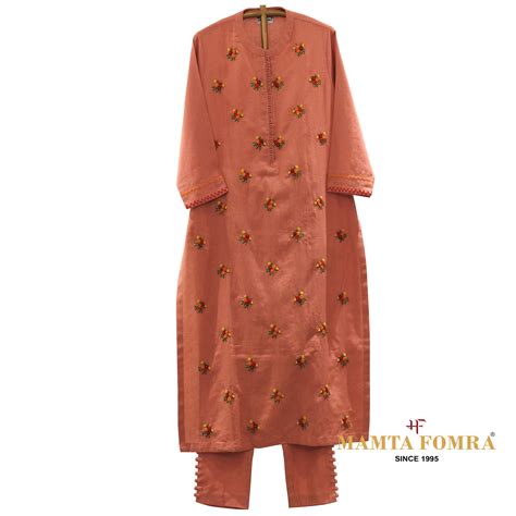 Red Linen Hand Embroidered Kurta – MAMTA FOMRA