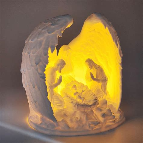CUBIX3D Nativity Angel Lamp with Tealight | 3D Printed Holy Family ...